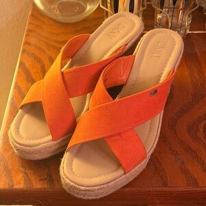 DKNY Orange Espadrille Sandals